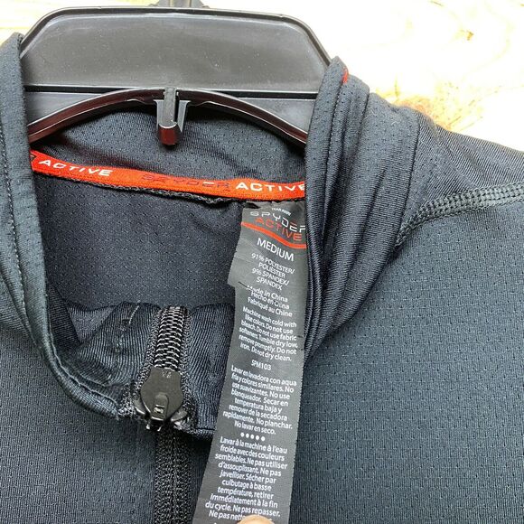 Spyder Shirt Medium Black Performance 1/4 Zip Pullover Long Sleeve Ski Skiing - Picture 4 of 11